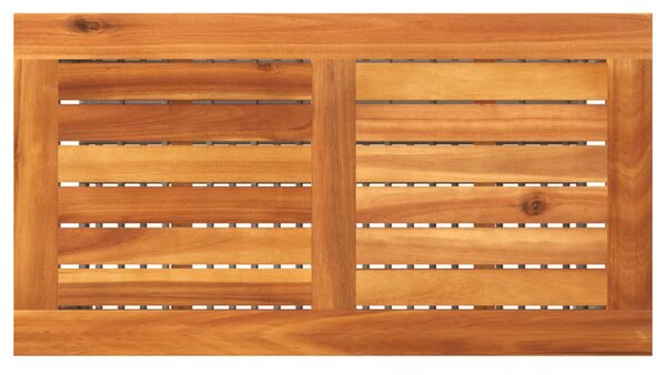 Szürke polyrattan és akácfa kerti asztal 70 x 38 x 42 cm