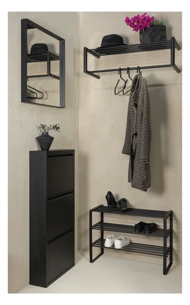 Fekete fém cipőtartó 70x48,5x29 cm Rex – Spinder Design
