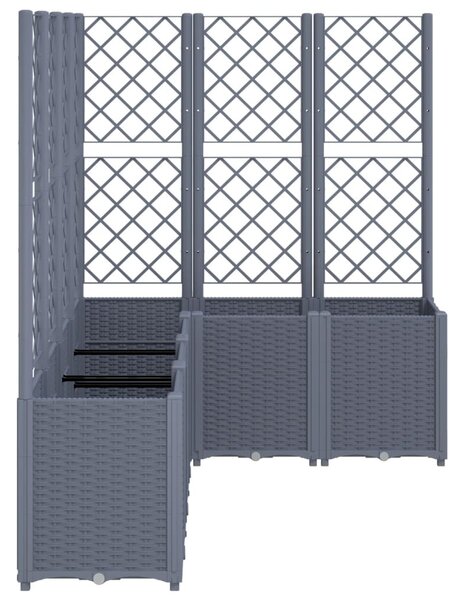 Kékszürke polipropilén rácsos kerti ültetőláda 160 x 120 x 140 cm