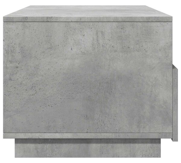 Betonszürke dohányzóasztal LED-lámpákkal 90x49x40 cm