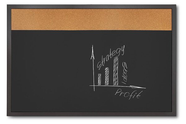 Combi Board tábla / parafa 60 × 90 cm, fekete