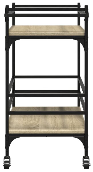 Sonoma tölgy színű szerelt fa zsúrkocsi 82 x 40 x 78,5 cm