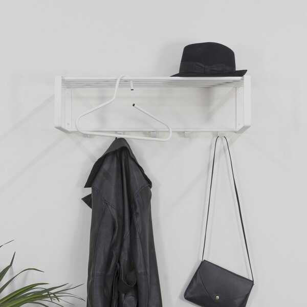 Fehér fém fali fogas polccal 70 cm Rex – Spinder Design