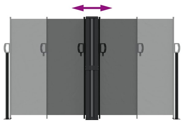 Antracitszürke behúzható oldalsó napellenző 140x1200 cm