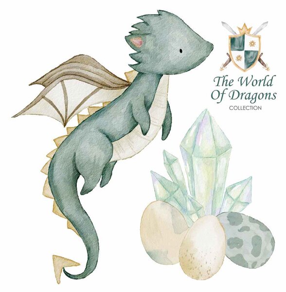 Gario Falmatrica gyerekeknek The world of dragons - sárkány, tojás és gyémánt Méret: 50 x 48 cm
