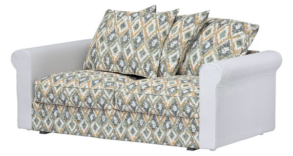 Huzat IKEA Grönlid 2 személyes, kihúzható kanapéra termék színe kék szövet fonott, mintás