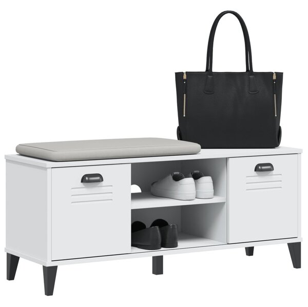 VIKEN fehér szerelt fa cipőtároló pad 106 x 35 x 45 cm