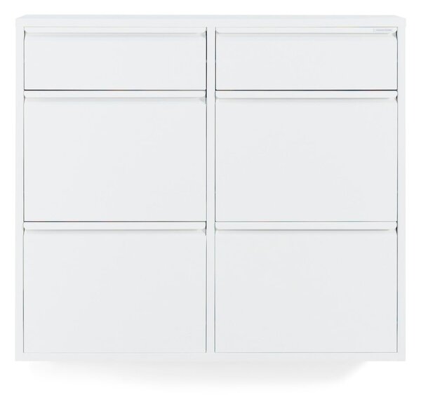 Fehér fém billenő ajtós cipőtartó 98x86x15 cm Billy – Spinder Design