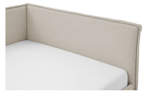 Bézs kárpitozott ágyneműtartós sarok gyerekágy ágyráccsal 120x200 cm Fun – Meise Möbel