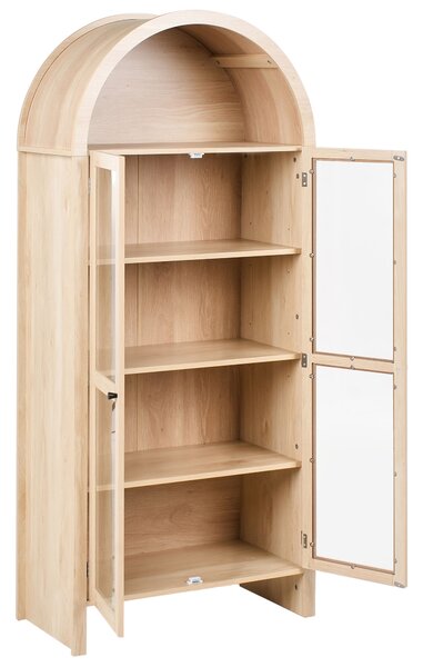 Üveges vitrin GLENWOOD 79 cm Világosbarna