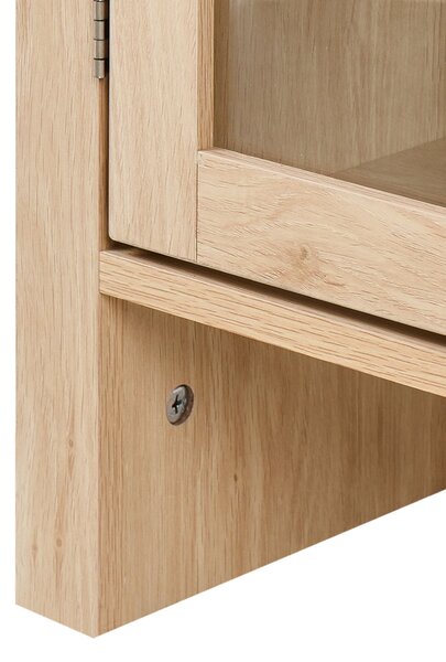 Üveges vitrin GLENWOOD 79 cm Világosbarna