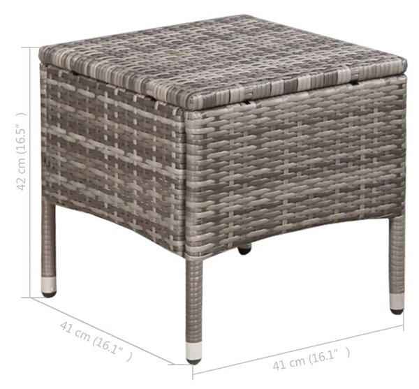 VidaXL szürke polyrattan kültéri szék zsámollyal és párnákkal