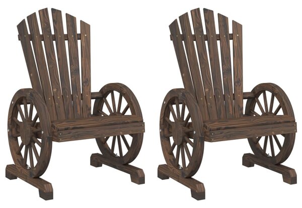 2 db tömör fenyőfa kerti Adirondack szék