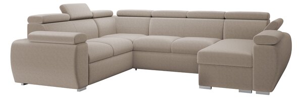 Sarokkanapé Columbus 134, Kárpit, 85x325x260cm, Fenyő