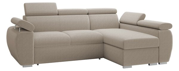 Sarokkanapé Columbus 132, Kárpit, 85x255x170cm, Fenyő