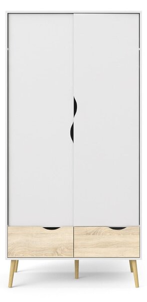 Oslo fehér ruhásszekrény, 98,7 x 200 cm - Tvilum
