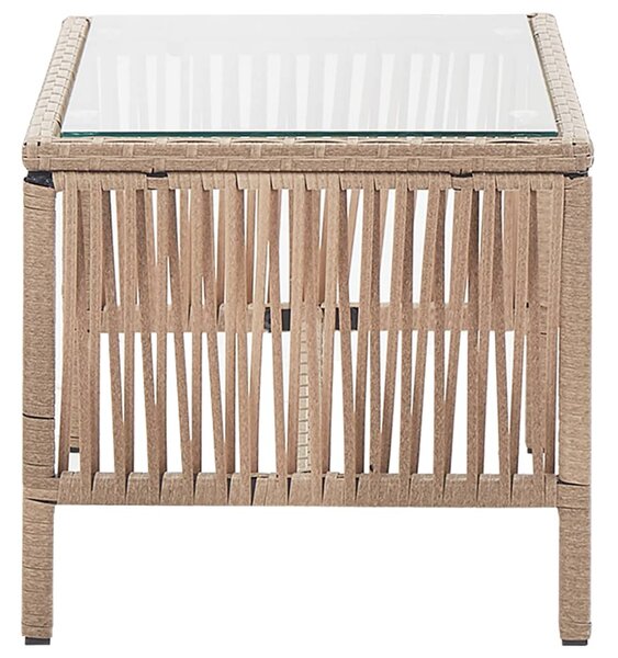 4 részes bézs kerti polyrattan bútorszett párnákkal