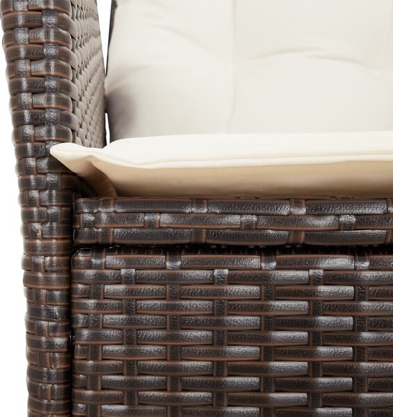 9 részes barna polyrattan kerti étkezőgarnitúra párnákkal