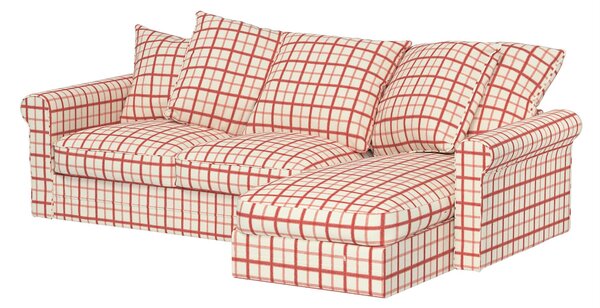 Grönlid szezlong huzat – IKEA-kompatibilis termék színe piros szövet mintás