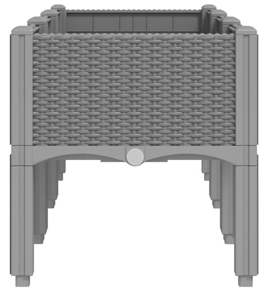 Világosszürke PP rácsos kerti ültetőláda 120 x 40 x 42 cm