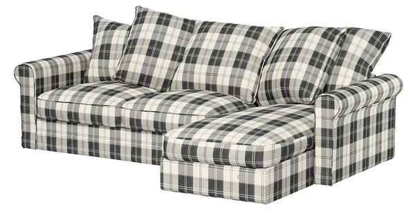 Grönlid szezlong huzat – IKEA-kompatibilis termék színe fekete szövet fonott, mintás