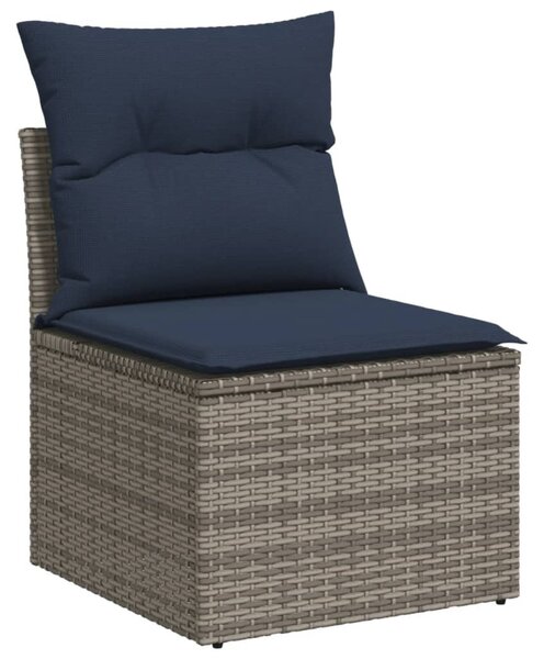 5 részes szürke polyrattan kerti ülőgarnitúra párnával