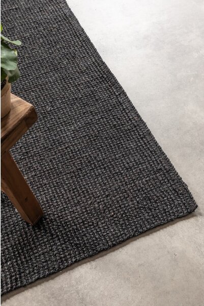 Fekete juta szőnyeg 190x280 cm Bouclé – Hanse Home