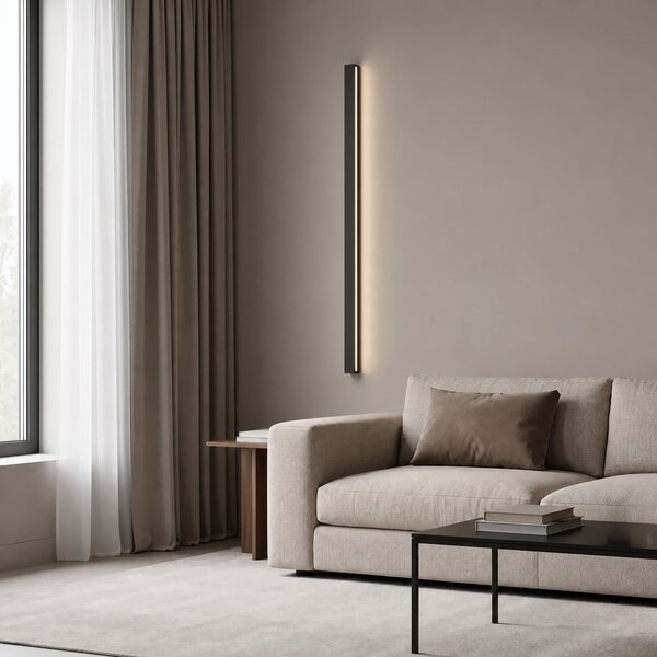 Fali Lámpa Lucande, Kinsley, dimmable, Fekete, Nappali, Fém, Modern