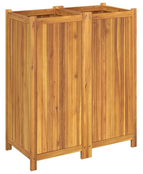 Tömör akácfa kerti virágtartó béléssel 84 x 42 x 100 cm