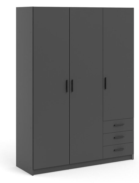 Sötétszürke ruhásszekrény 147x200 cm Sprint – Tvilum