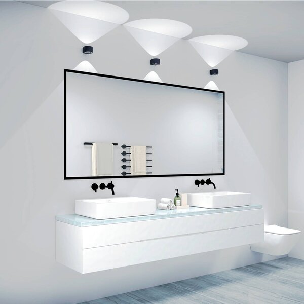 LOOM DESIGN Frey LED fali lámpa IP65 2x6W fekete színű, Fekete, Alumínium, Modern