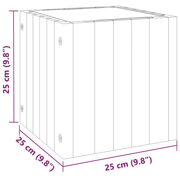 VidaXL tömör akácfa kerti virágtartó 25 x 25 x 25 cm