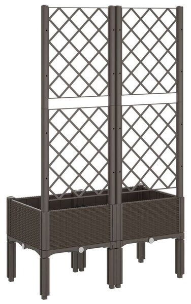 Barna polipropilén rácsos kerti ültetőláda 80 x 40 x 142 cm