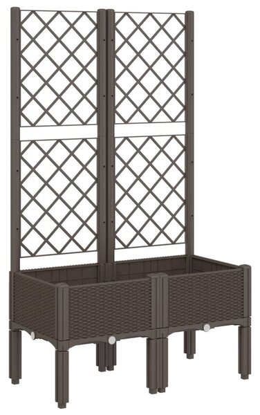 Barna polipropilén rácsos kerti ültetőláda 80 x 40 x 142 cm