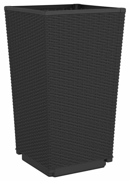 2 db fekete polipropilén kerti ültetőláda 32,5 x 32,5 x 57 cm