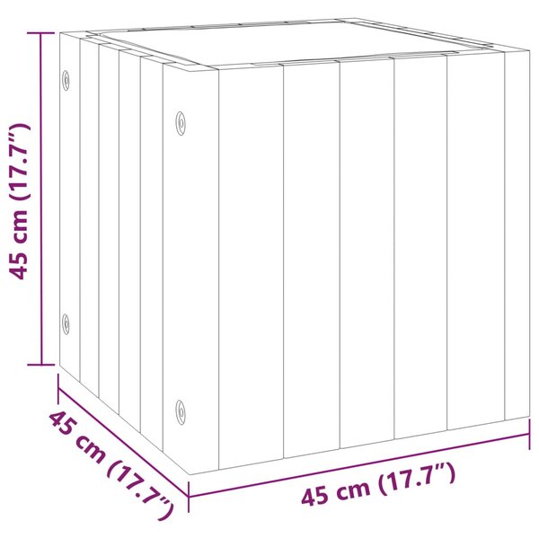 VidaXL tömör akácfa kerti virágtartó 45 x 45 x 45 cm