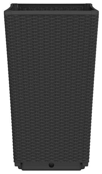 2 db fekete polipropilén kerti ültetőláda 32,5 x 32,5 x 57 cm