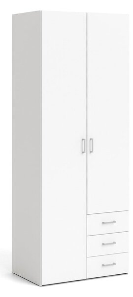 Fehér ruhásszekrény 78x200 cm Space – Tvilum