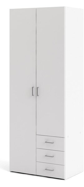 Fehér ruhásszekrény 78x200 cm Space – Tvilum