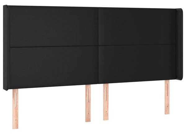 Fekete műbőr led-es fejtámla 163x16x118/128 cm
