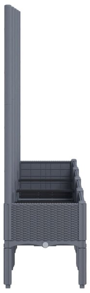 Kékszürke PP rácsos kerti ültetőláda 160 x 40 x 142 cm