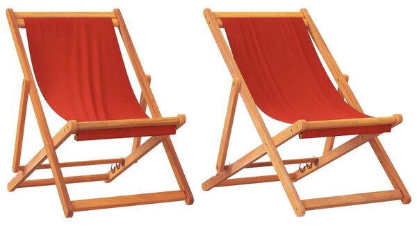 2 db összecsukható piros szövet strandszék