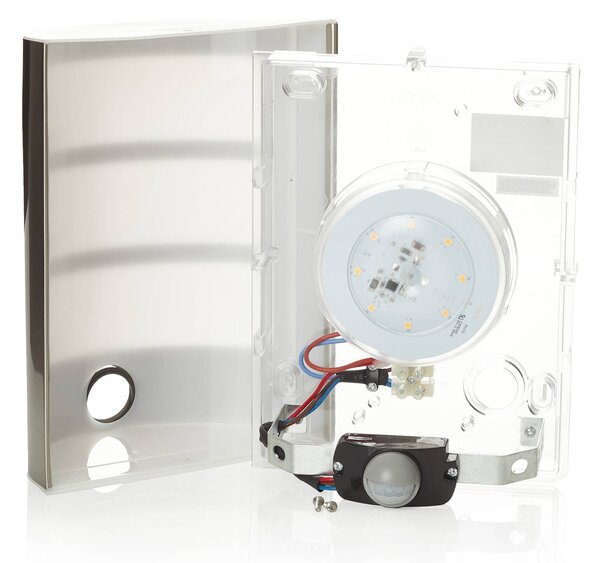 Philips Python LED szenzoros kültéri falilámpa rozsdamentes acélból, Alu / szürke / cink, Rozsdamentes acél, Modern