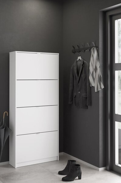Fehér billenő ajtós cipőtartó Shoes – Tvilum