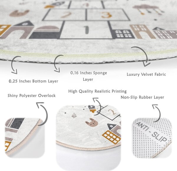 Krémszínű gyerek szőnyeg ø 120 cm Comfort – Mila Home