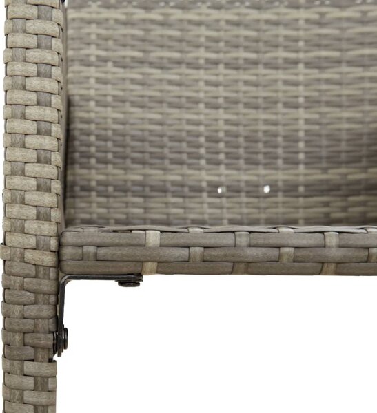 2 db szürke polyrattan kerti bárszék