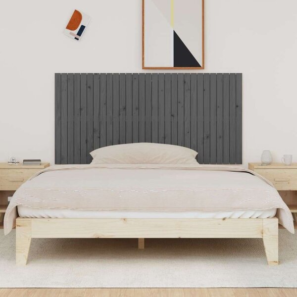 VidaXL Fali Fejtámla - Tömör Fenyőfa - Szürke - 185x90 cm