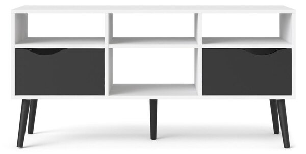 Oslo fekete-fehér TV-asztal, 117 x 57 cm - Tvilum