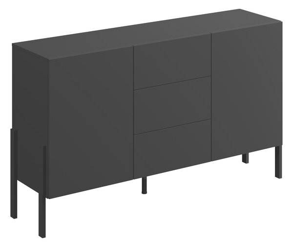 Komód Etsore 104, Laminált forgácslap, 90x154x40cm, Fekete