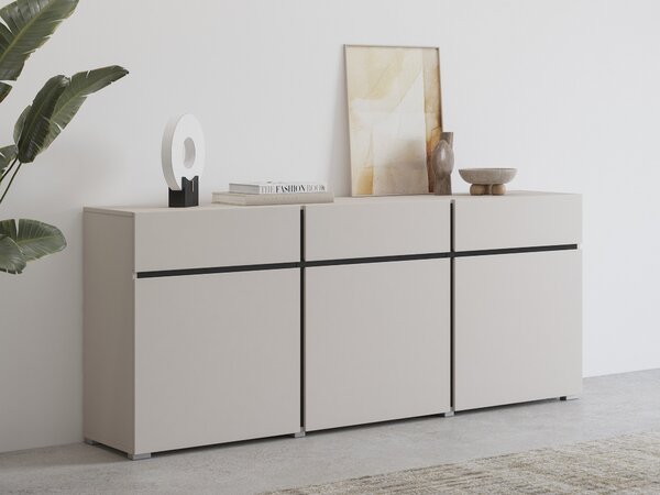 Komód Alfere 103, Laminált forgácslap, 78x180x40cm, Kasmír, Fekete